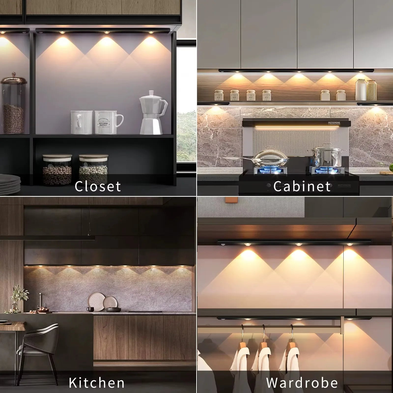 Ultra-Thin LED Under Cabinet Light with Motion Sensor — 3 Color Modes — lifestyle photo