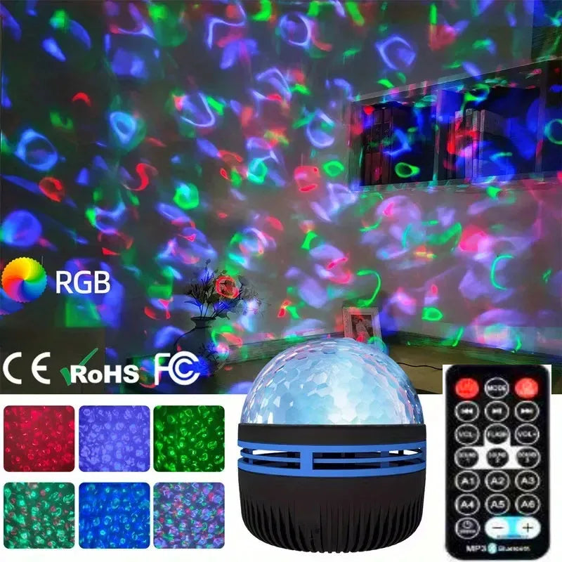Star & Galaxy Projector with Ocean Wave Effect — 7 Color Patterns — product photo