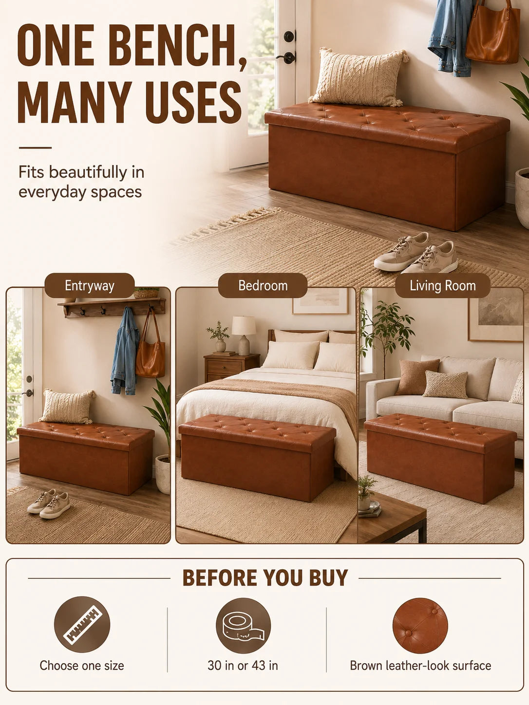Golden Hour Storage Ottoman Bench