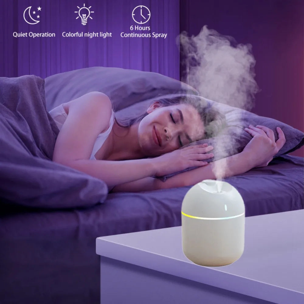 270ml USB Aroma Humidifier with LED Night Light & Auto Shut-Off — product photo