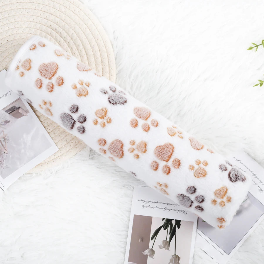 Soft Fleece Pet Blanket — Warm Paw Print Blanket for Dogs & Cats — full product view
