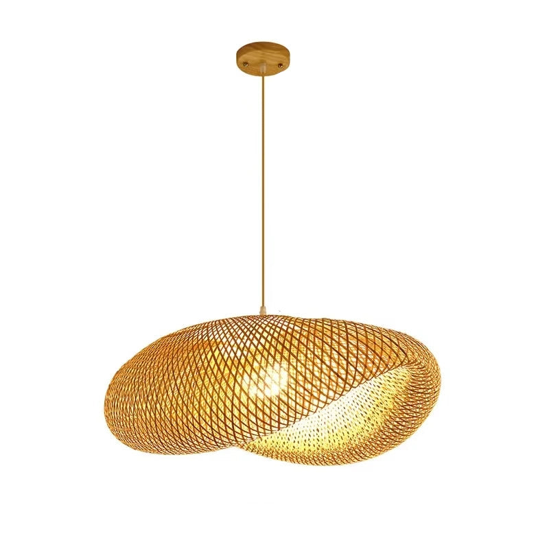 Handwoven Bamboo Pendant Light — Rattan Ceiling Lamp for Bedroom & Living Room — product photo