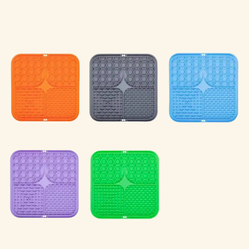 Slow Feeder Lick Mat for Dogs — Silicone Suction Bath Distraction Pad — additional angle