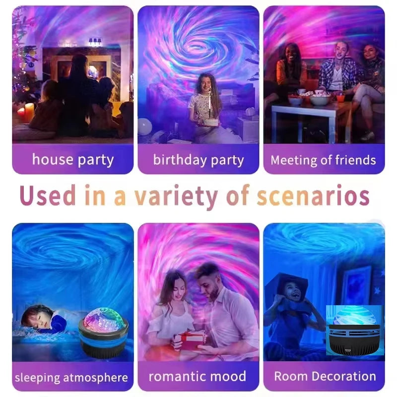 Star & Galaxy Projector with Ocean Wave Effect — 7 Color Patterns — additional angle