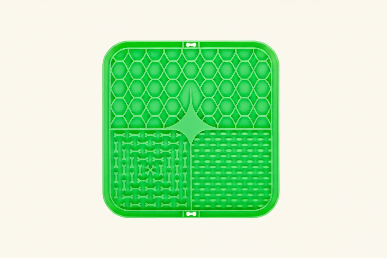 Slow Feeder Lick Mat for Dogs — Silicone Suction Bath Distraction Pad — packaging