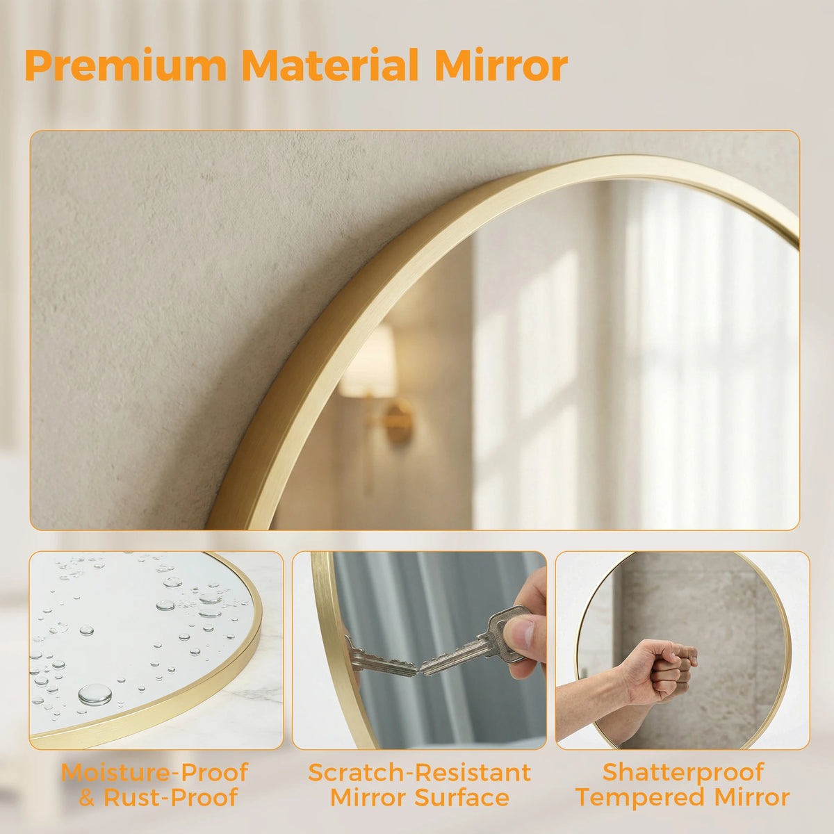 Golden Hour Round Wall Mirror