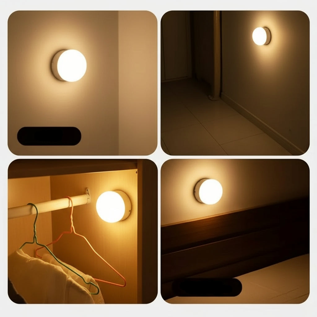 Wireless Motion Sensor Night Light for Bedroom & Hallway — detail close-up