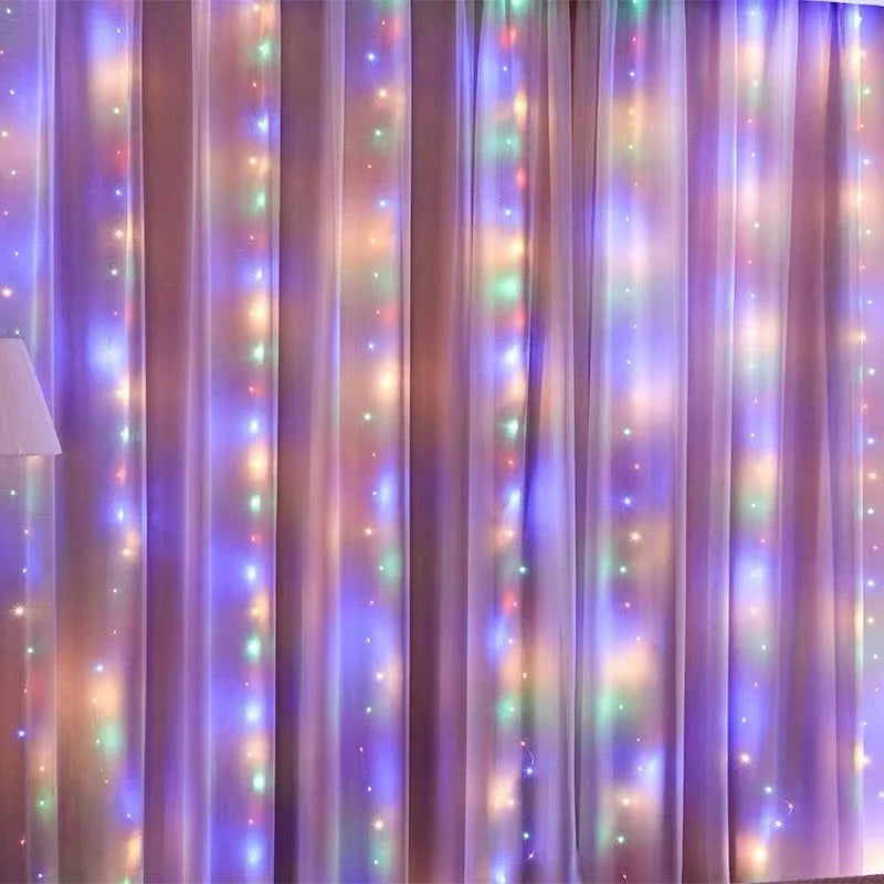 LED Curtain Fairy Lights with Remote — USB Festoon String Lights for Window & Room Decor — color and size options