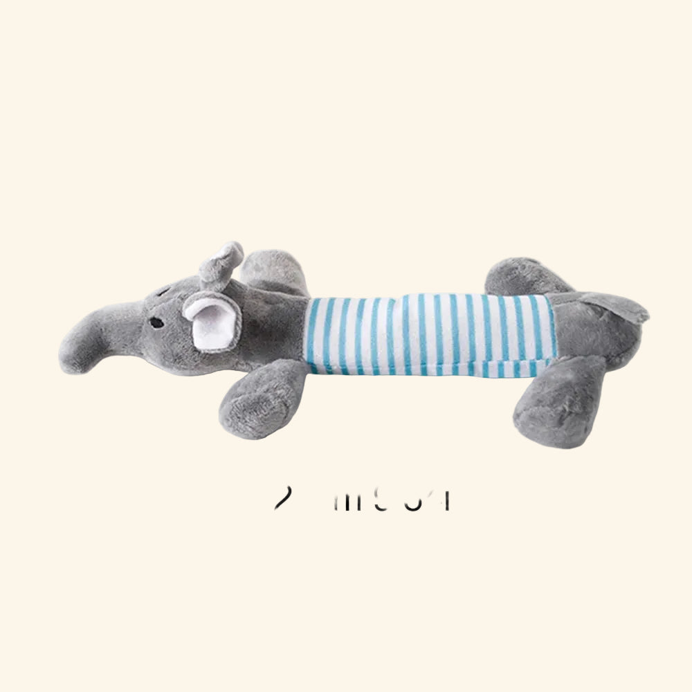 Squeaky Plush Duck Dog Toy — Soft Chew & Rope Toy for Dental Health — packaging