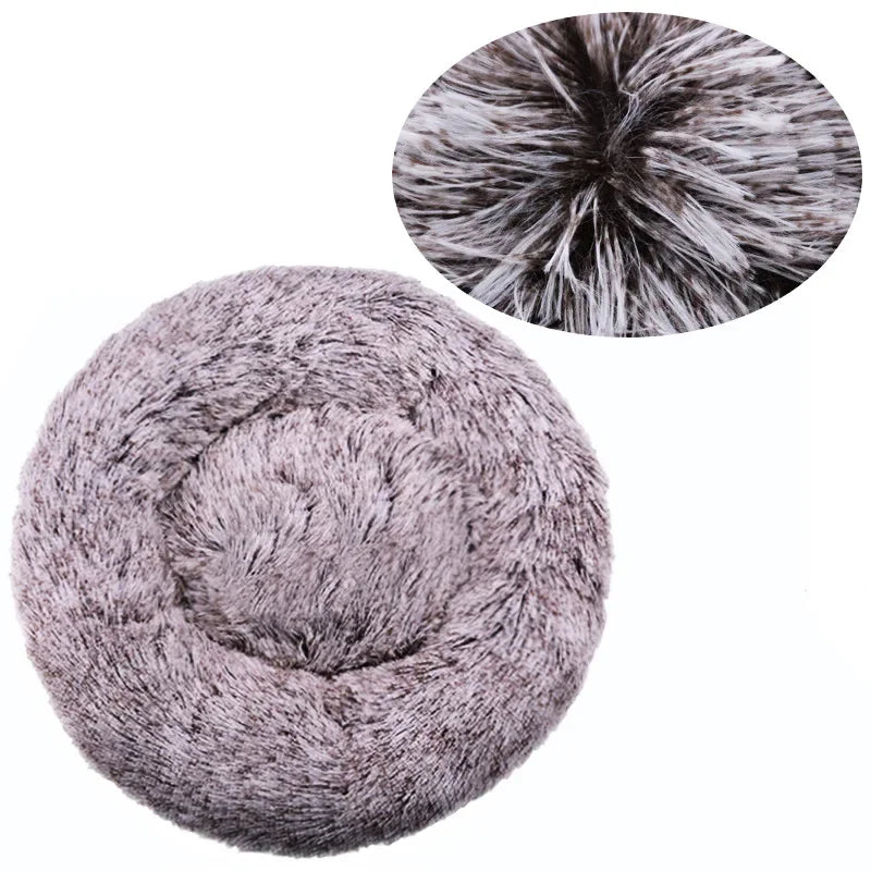 Plush Round Pet Bed – Warm Cozy Bed for Small & Medium Dogs and Cats — product photo