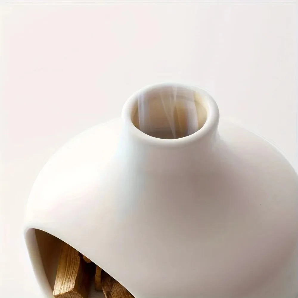 Ceramic Palo Santo & Sage Burner with Chimney — Incense Holder for Meditation & Aromatherapy — lifestyle photo