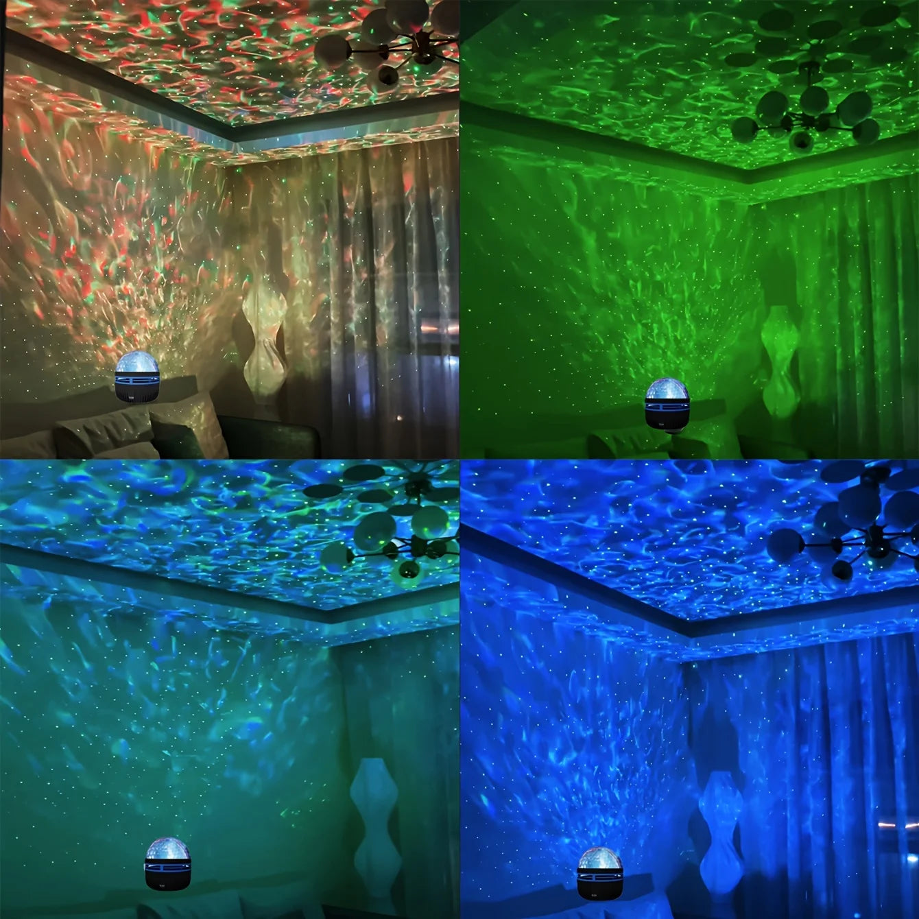 Star & Galaxy Projector with Ocean Wave Effect — 7 Color Patterns — detail close-up
