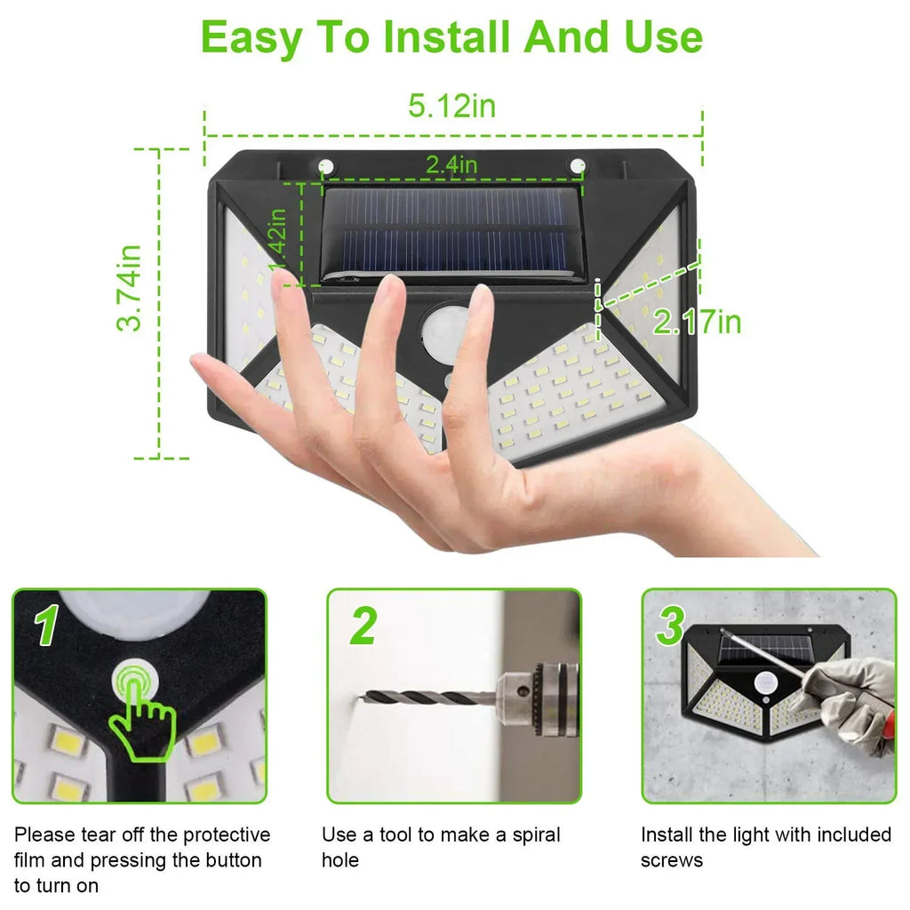 Solar-Powered Outdoor Spotlight with Motion Sensor — additional angle