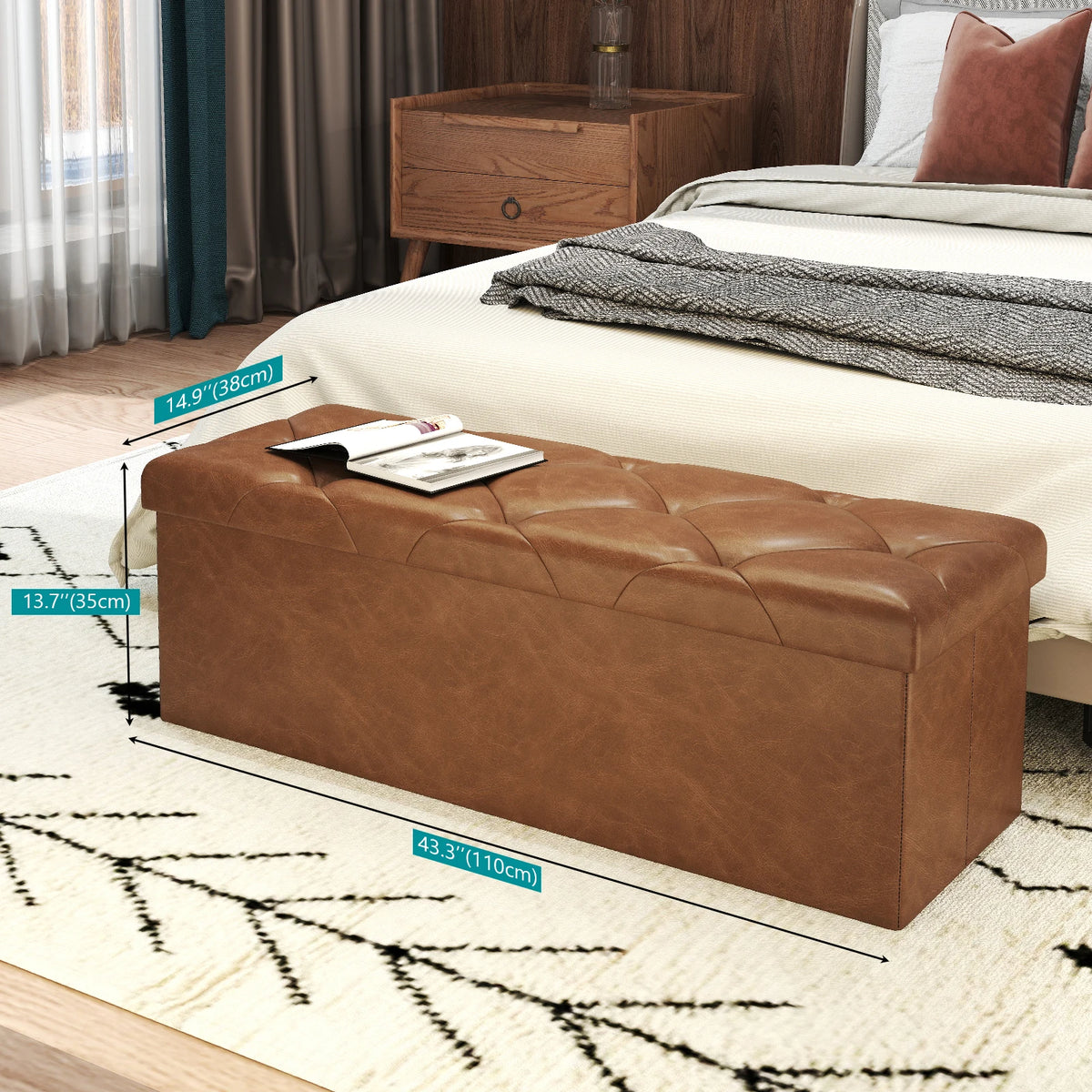 Golden Hour Storage Ottoman Bench