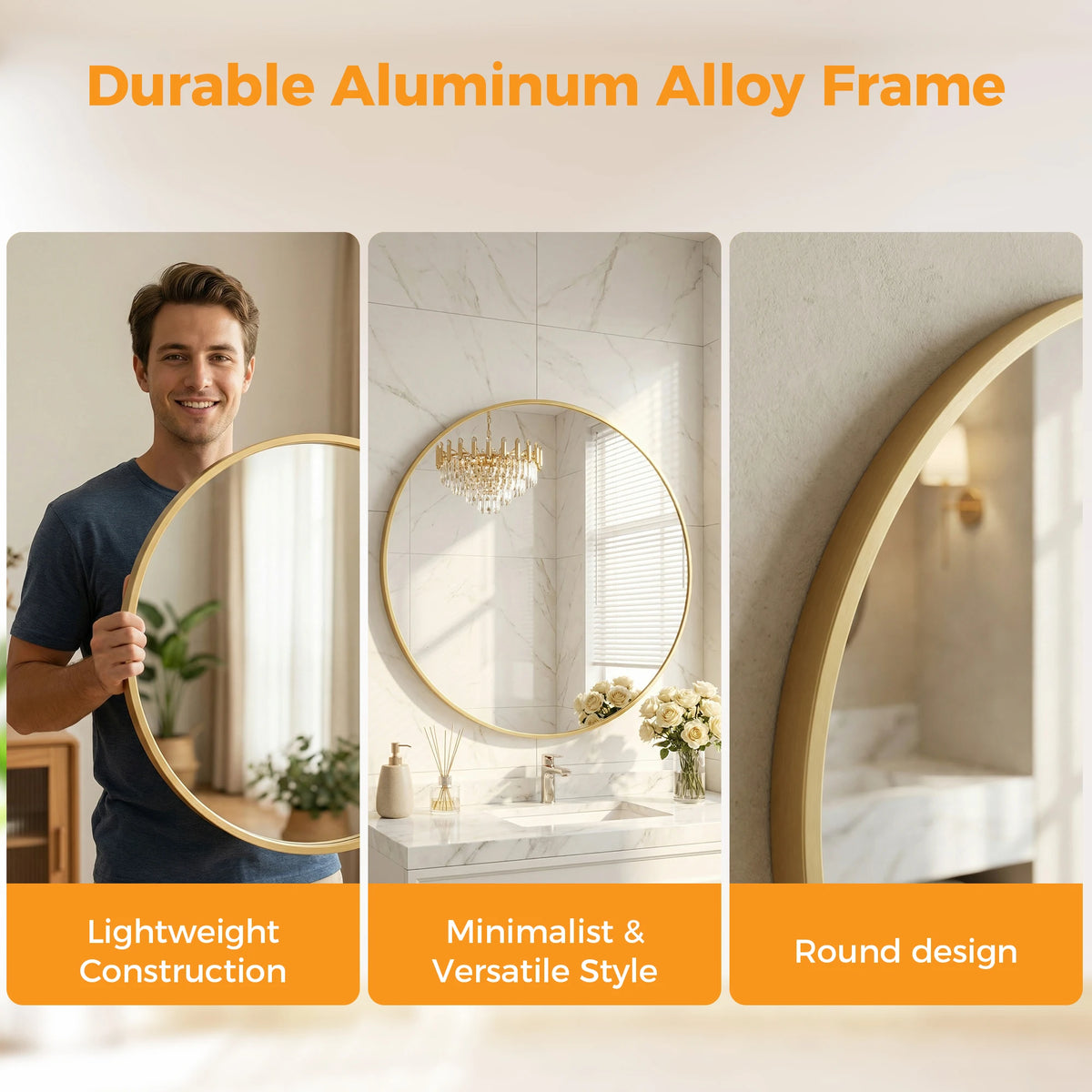 Golden Hour Round Wall Mirror