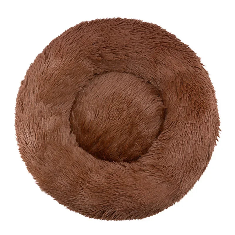 Plush Round Pet Bed – Warm Cozy Bed for Small & Medium Dogs and Cats — packaging