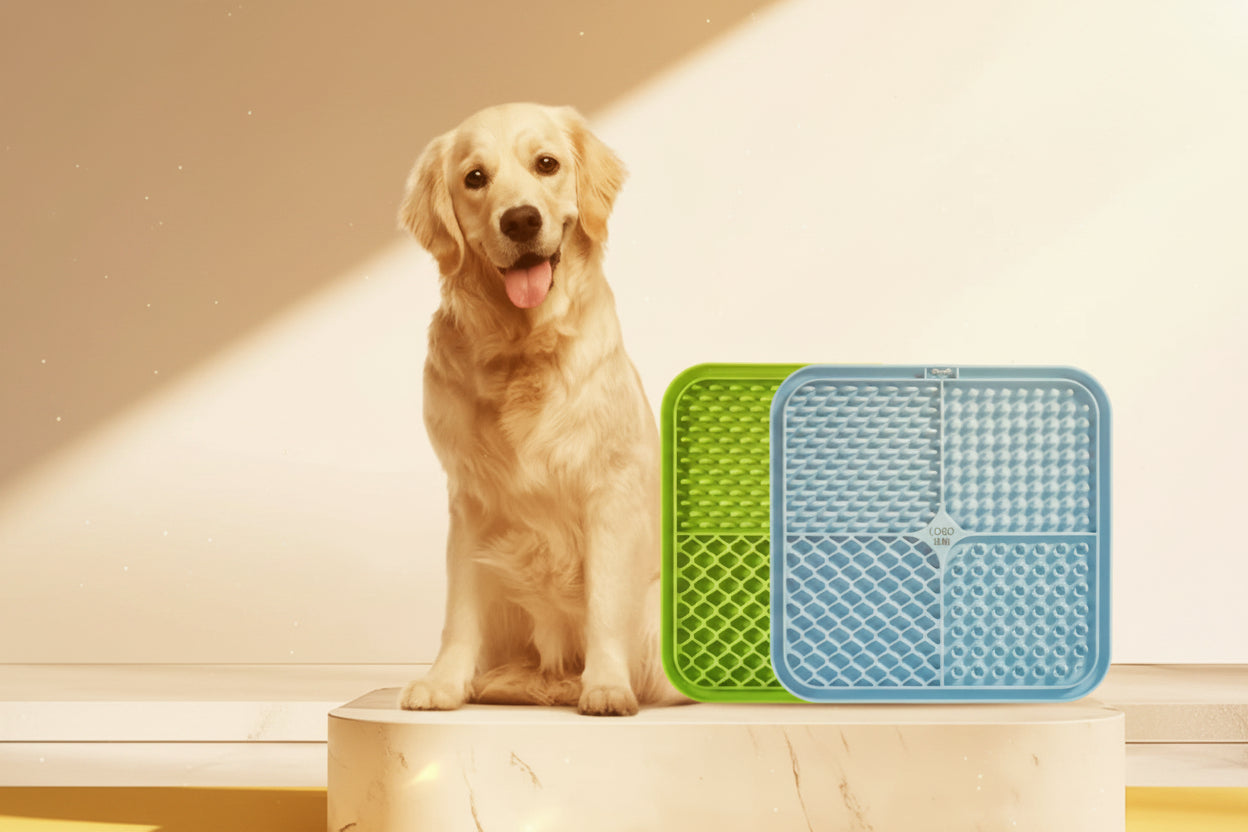 Slow Feeder Lick Mat for Dogs — Silicone Suction Bath Distraction Pad — full product view