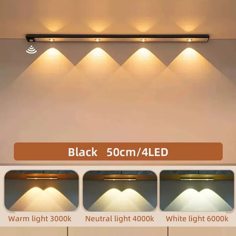 Ultra-Thin LED Under Cabinet Light with Motion Sensor — 3 Color Modes — color and size options