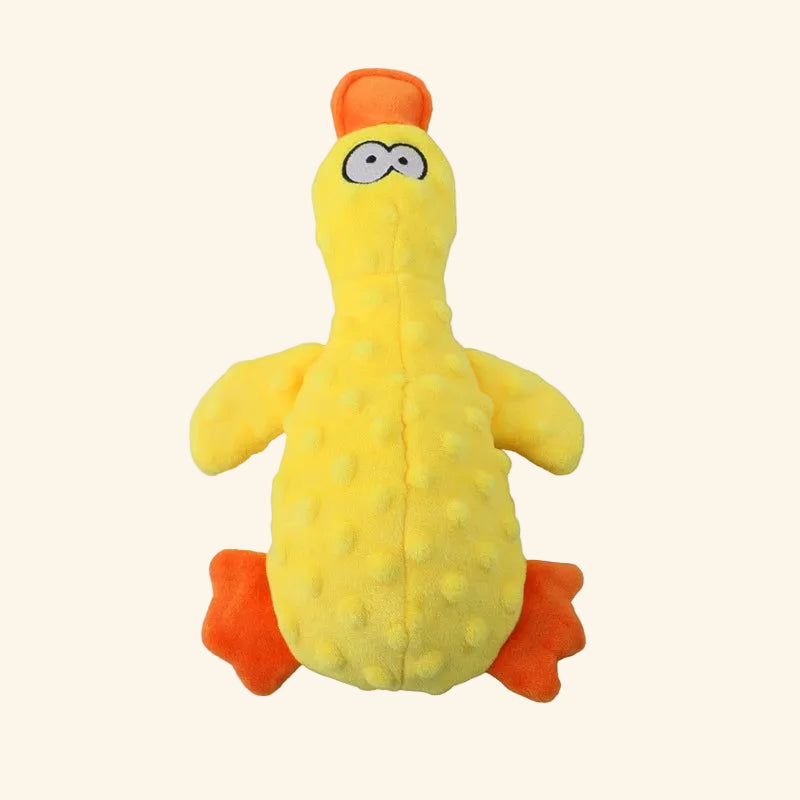 Squeaky Plush Duck Dog Toy — Soft Chew & Rope Toy for Dental Health — lifestyle photo