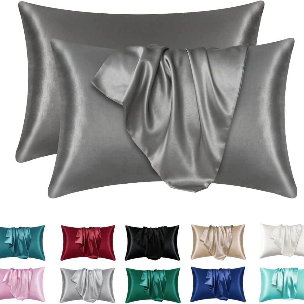 Satin Silk Pillowcase Set of 2 — Standard Size — full product view
