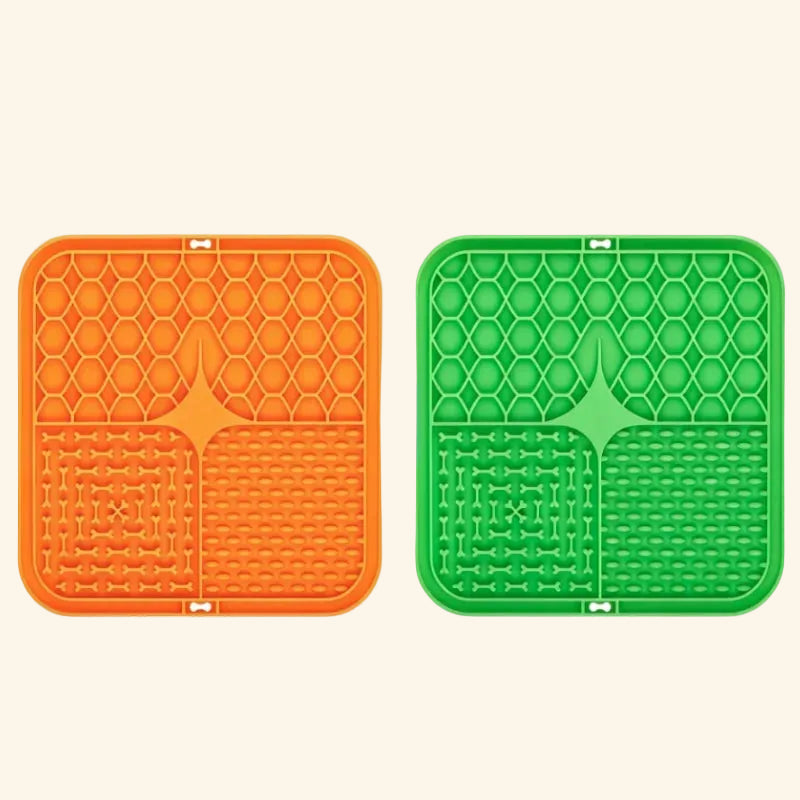 Slow Feeder Lick Mat for Dogs — Silicone Suction Bath Distraction Pad — lifestyle photo