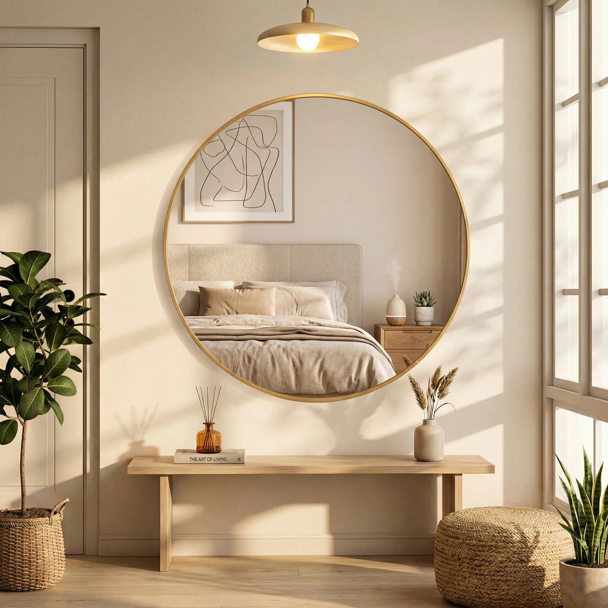 Golden Hour Round Wall Mirror