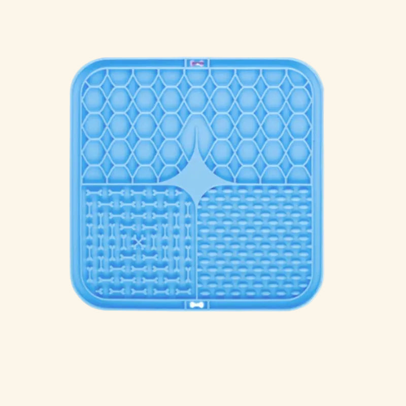 Slow Feeder Lick Mat for Dogs — Silicone Suction Bath Distraction Pad shown in use