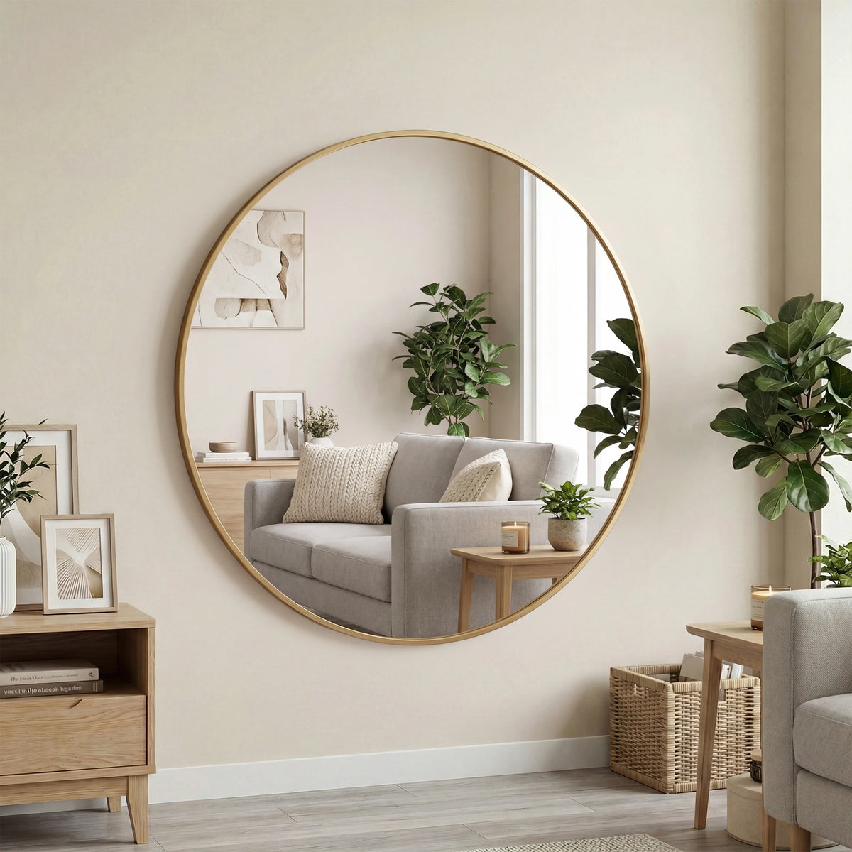 Golden Hour Round Wall Mirror
