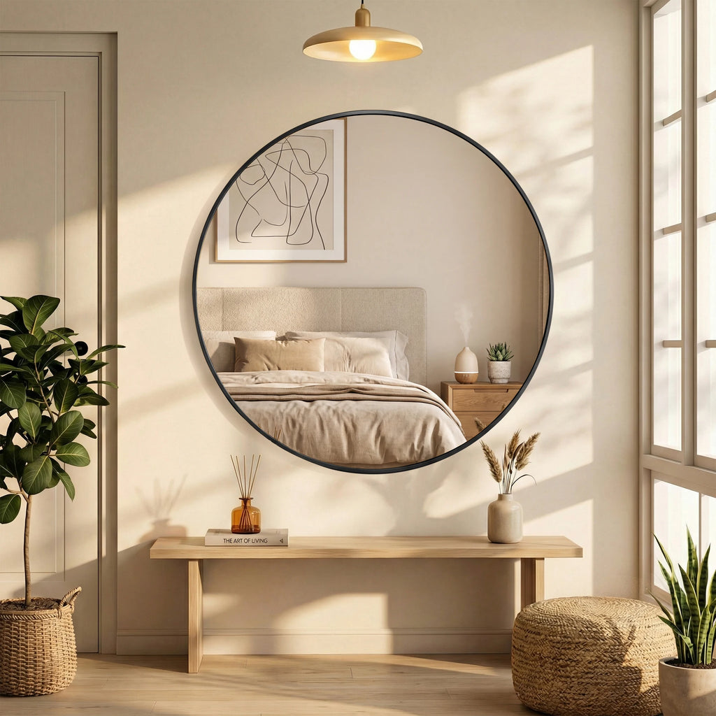 Golden Hour Round Wall Mirror