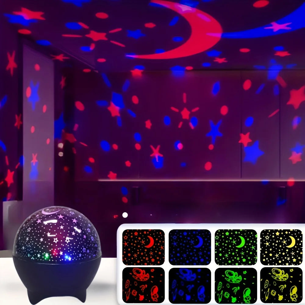RGB Star & Moon Galaxy Projector Night Light — USB Powered — lifestyle photo