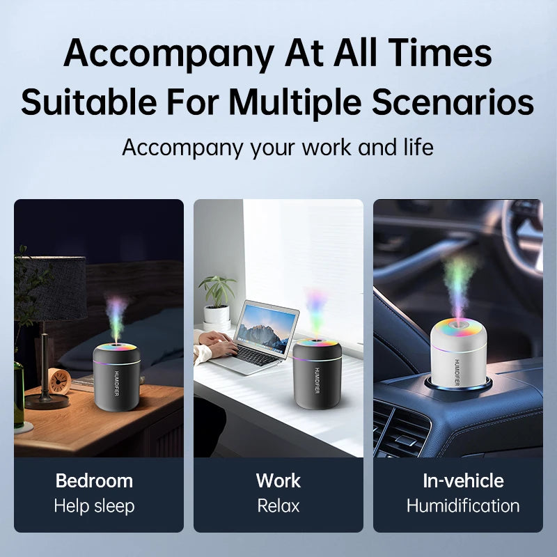 180ml Mini USB Aroma Diffuser & Humidifier for Car and Home — full product view
