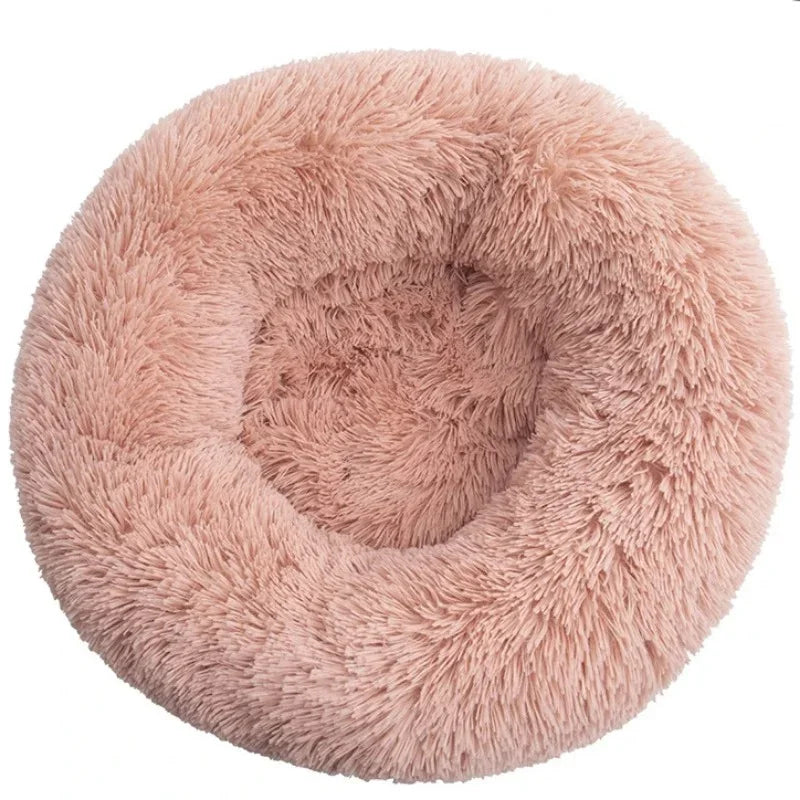 Plush Round Pet Bed – Warm Cozy Bed for Small & Medium Dogs and Cats — packaging