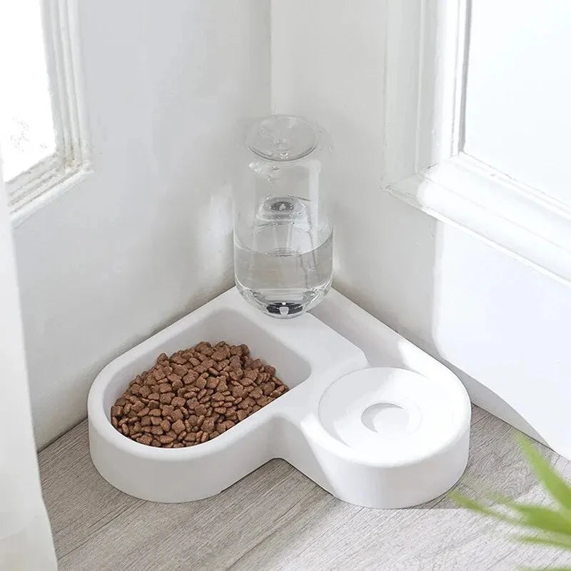Automatic Dual-Purpose Pet Water & Food Bowl shown in use