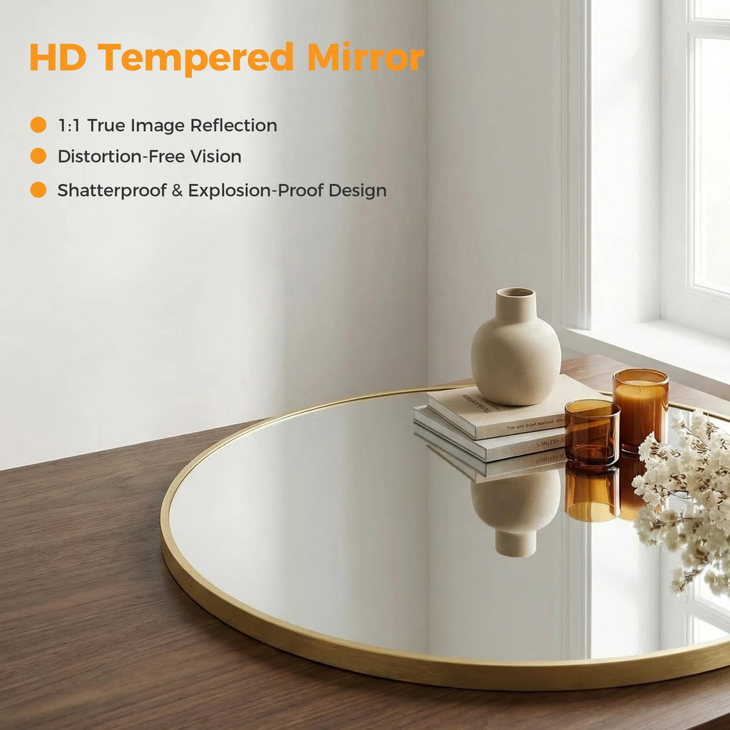 Golden Hour Round Wall Mirror