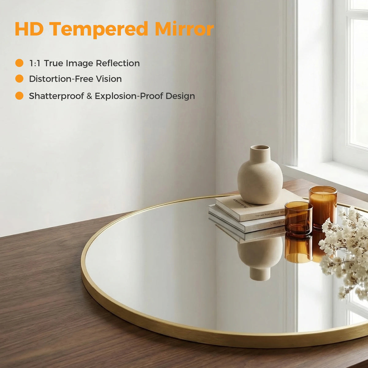 Golden Hour Round Wall Mirror