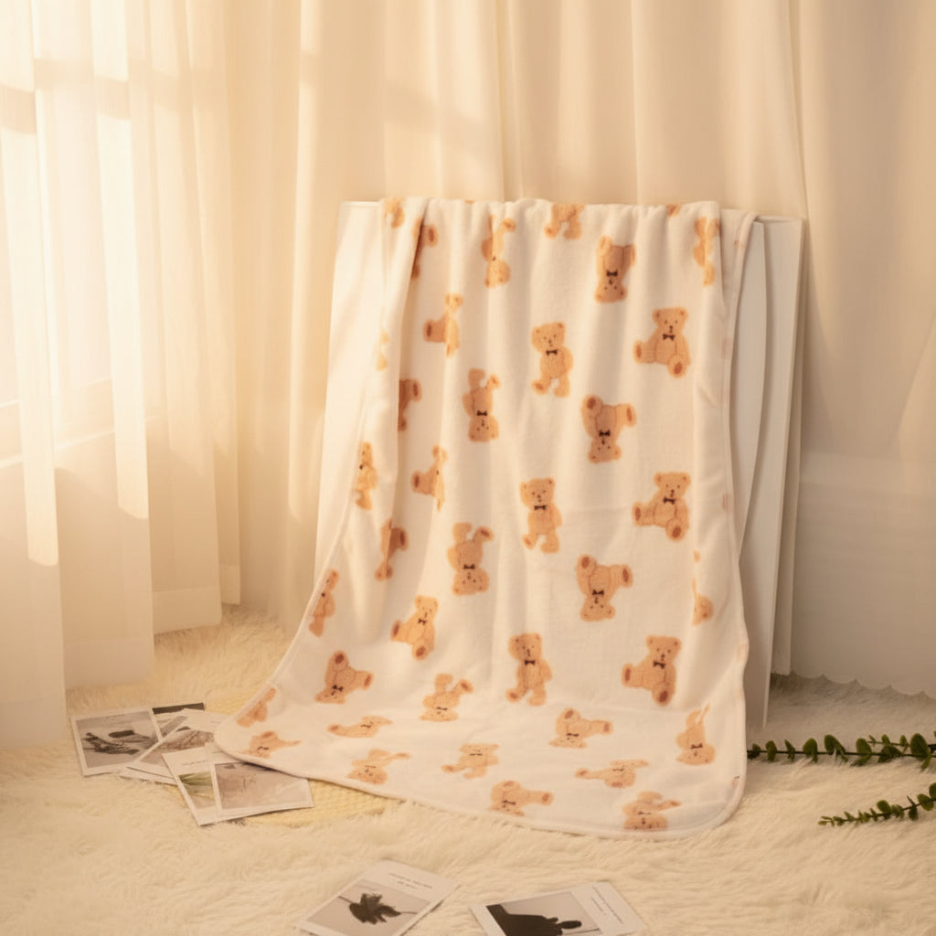 Soft Fleece Pet Blanket — Warm Paw Print Blanket for Dogs & Cats — additional angle