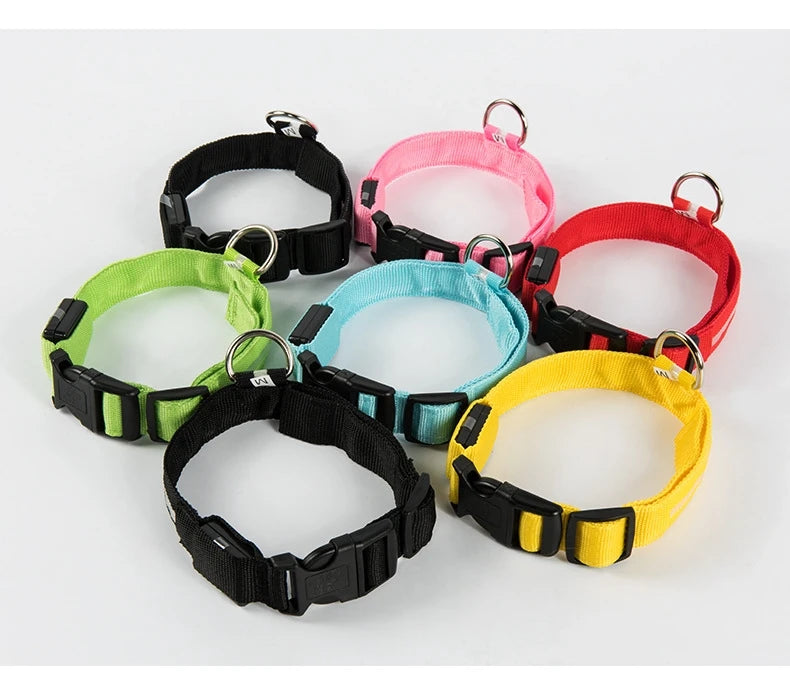 LED glow-in-the-dark leash sizing chart for dogs
