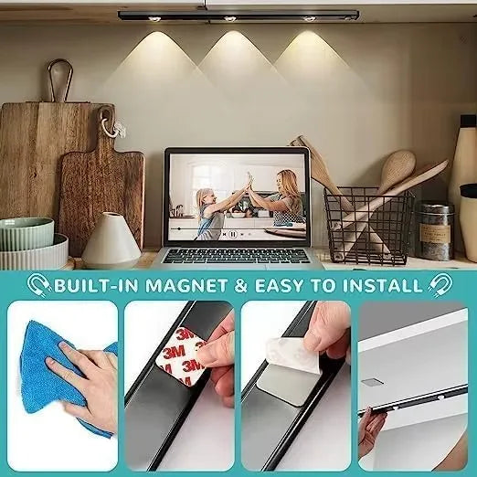 Ultra-Thin LED Under Cabinet Light with Motion Sensor — 3 Color Modes shown in use