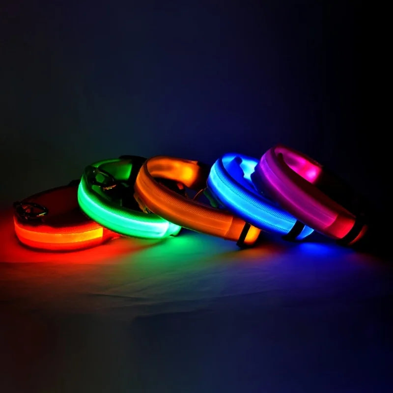 LED dog leash flashing light detail, nylon material