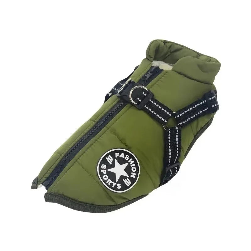Waterproof Winter Dog Jacket with Harness — additional angle