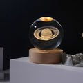 3D Crystal Ball Night Light — Galaxy & Planet Design (5cm) — product photo