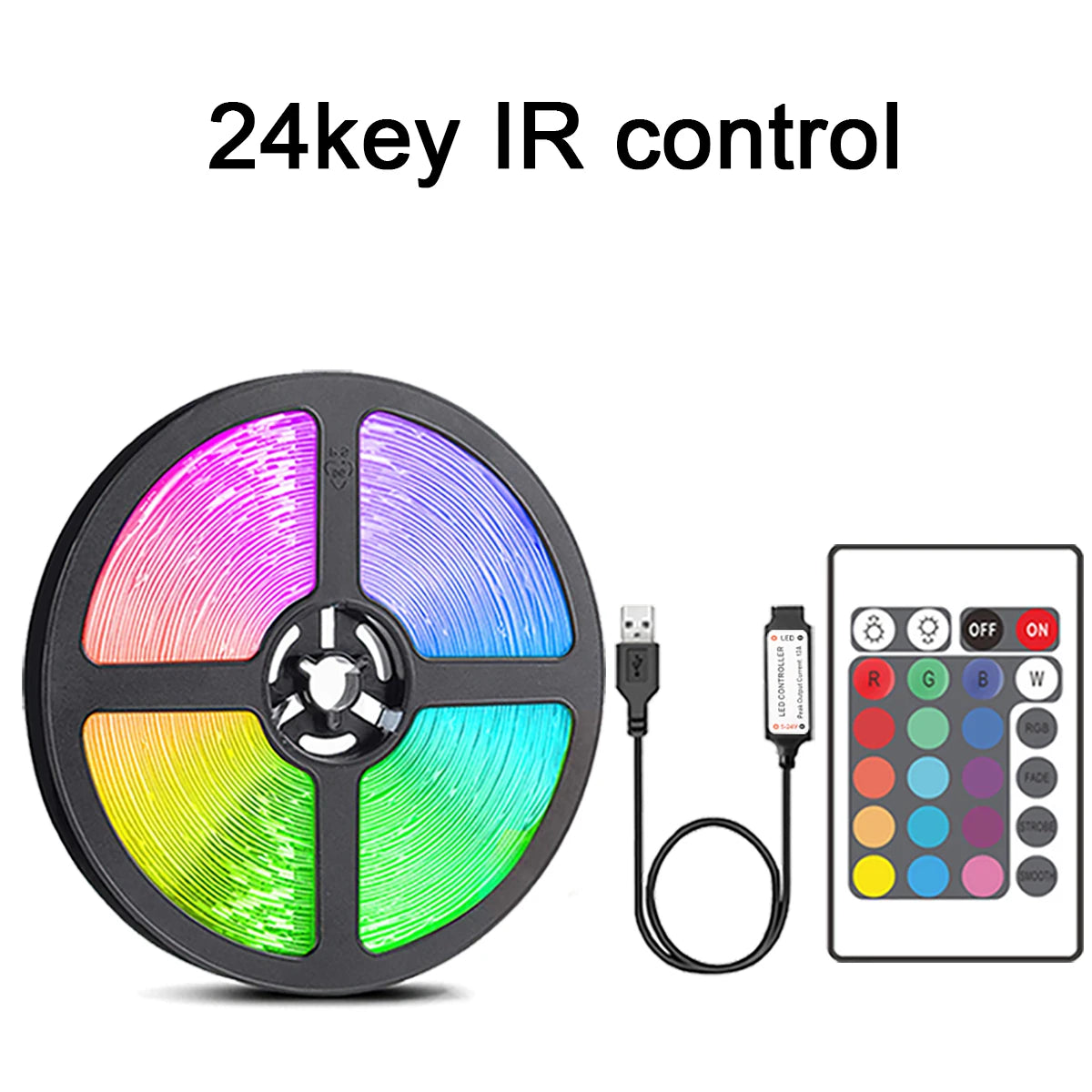 RGB LED Strip Lights with 44-Key Remote – Color Changing Accent Lighting for Kitchen, Bedroom & Home — lifestyle photo