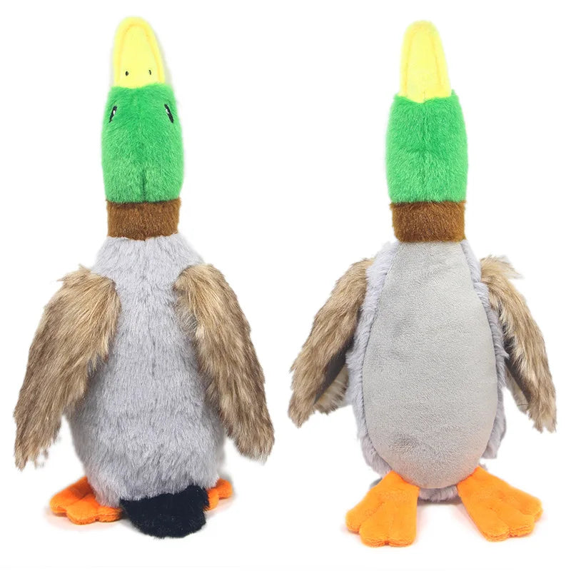 Squeaky Plush Duck Dog Toy — full product view