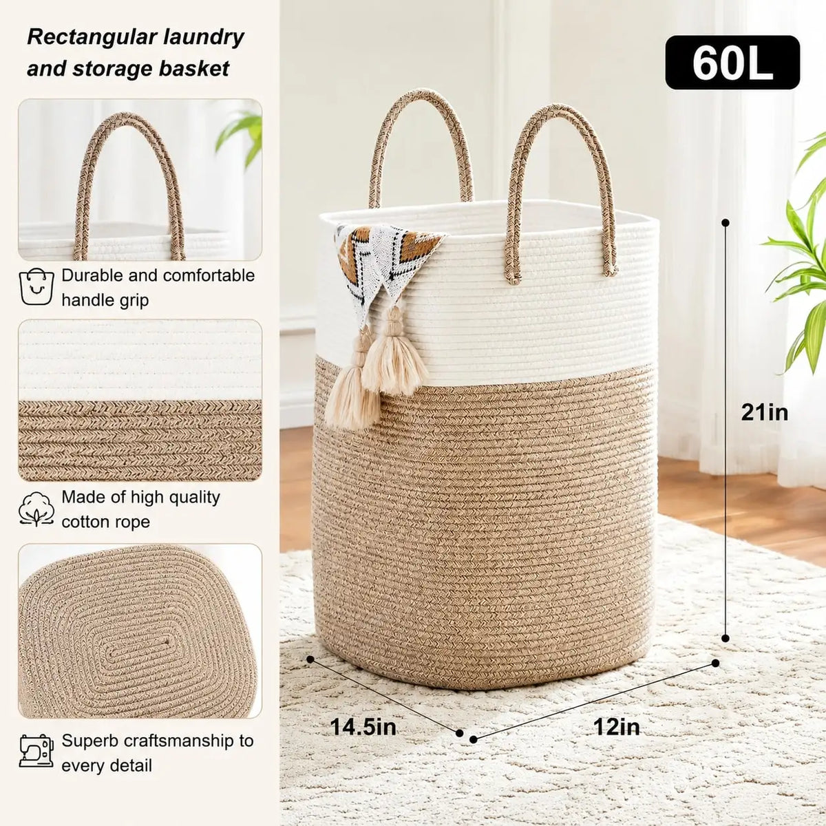 Golden Hour Woven Storage Basket