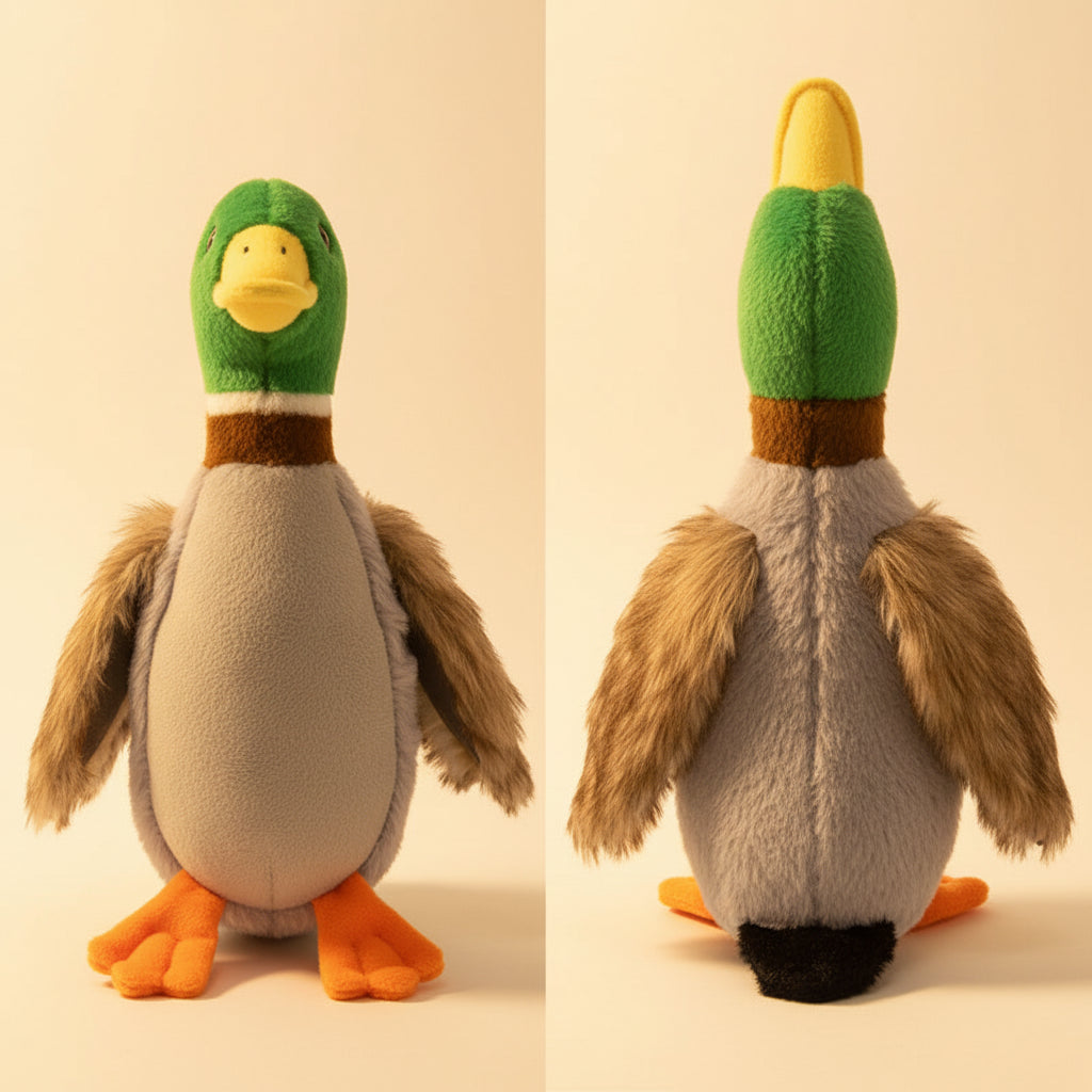 Squeaky Plush Duck Dog Toy — Soft Chew & Rope Toy for Dental Health — product photo
