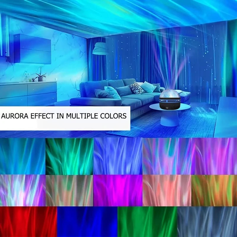Star & Galaxy Projector with Ocean Wave Effect — 7 Color Patterns — full product view