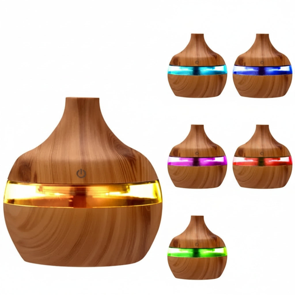 300ml Wood-Look Ultrasonic Aroma Diffuser & Humidifier — full product view