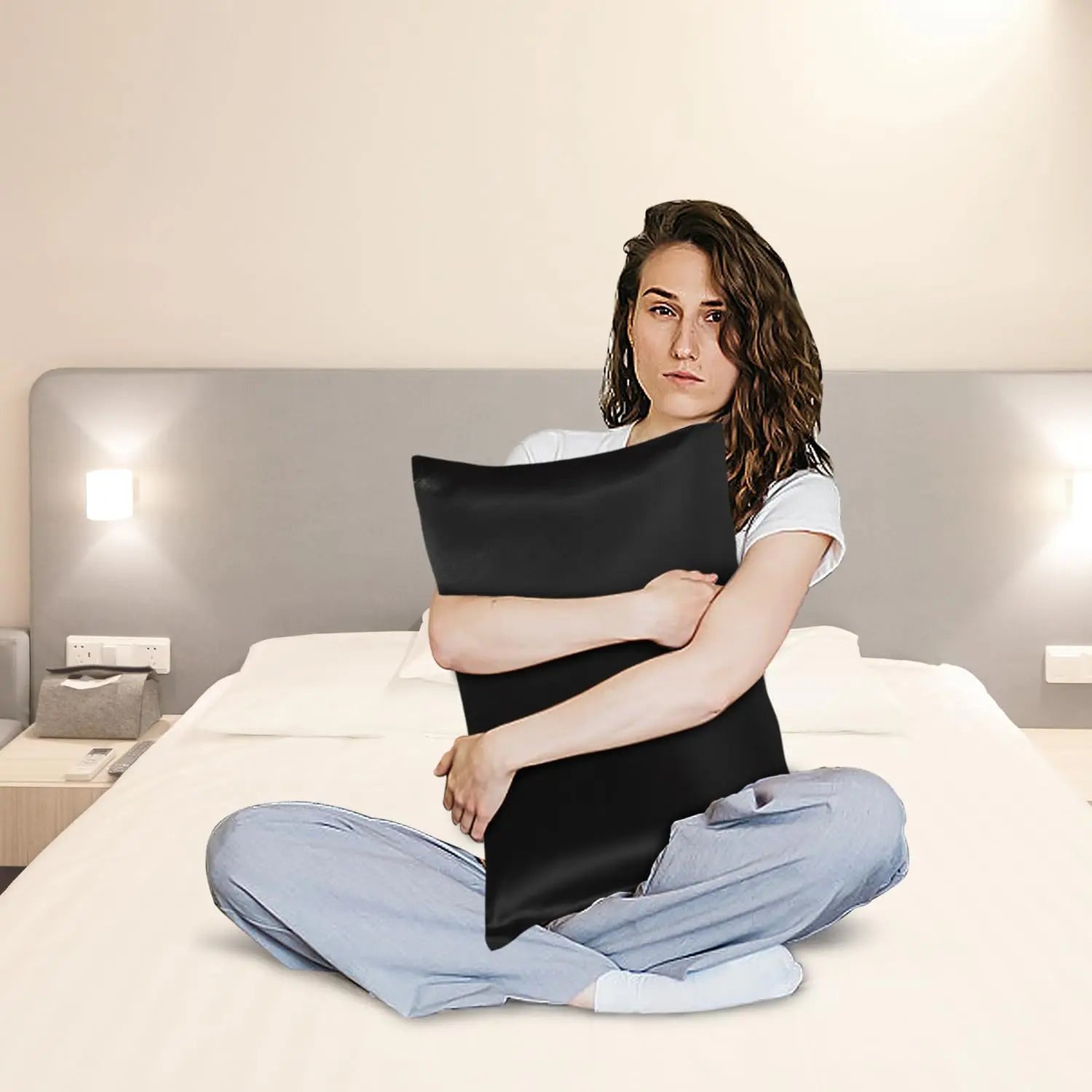 Satin Silk Pillowcase Set of 2 — Standard Size — additional angle