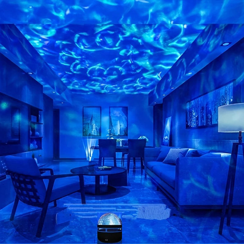 Star & Galaxy Projector with Ocean Wave Effect — 7 Color Patterns — full product view