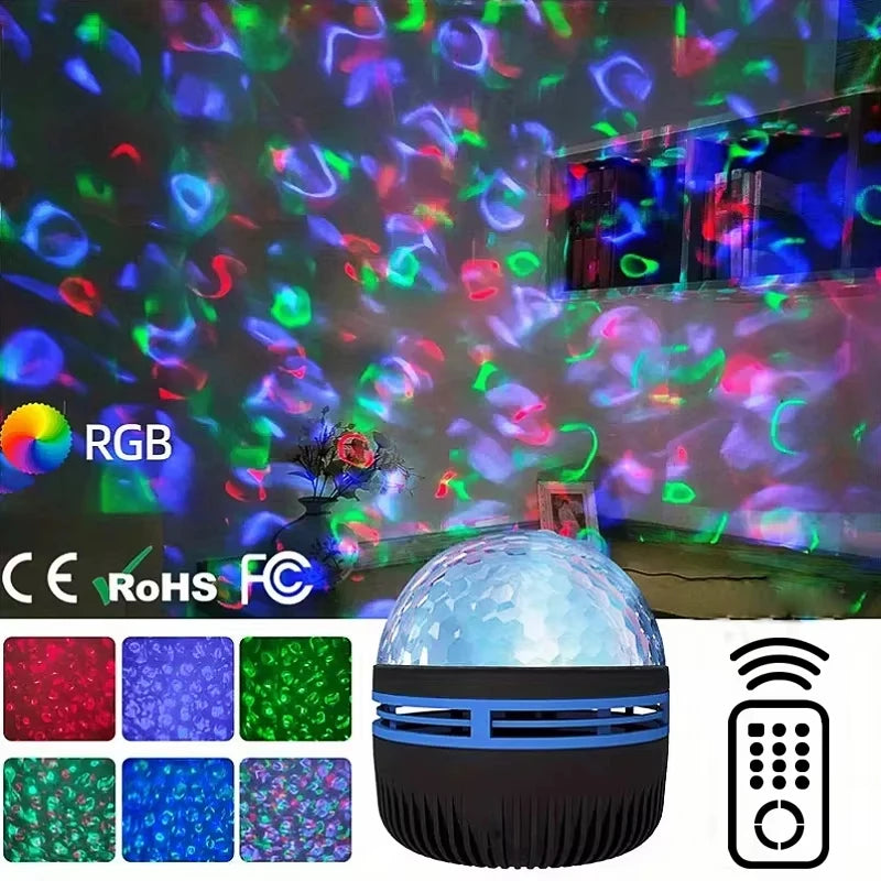 Star & Galaxy Projector with Ocean Wave Effect — 7 Color Patterns — detail close-up